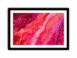 Pink abstract flow canvas art for bright bedroom decor.