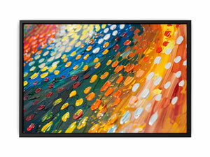 Colorful abstract impasto canvas art for modern living room decor.