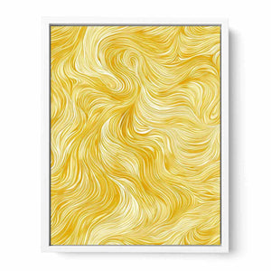 Golden abstract line pattern canvas art for bright modern bedroom decor.