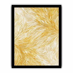 Elegant gold feather pattern canvas art for calm luxury bedroom or hallway decor.