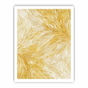 Elegant gold feather pattern canvas art for calm luxury bedroom or hallway decor.