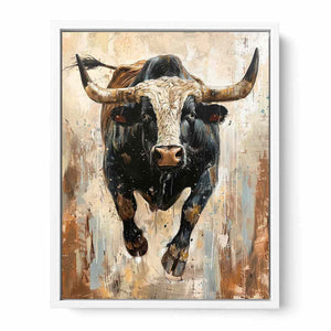 Running Bull Framed Print