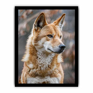 Dingo-inspired wild dog canvas art for earthy modern living room decor.