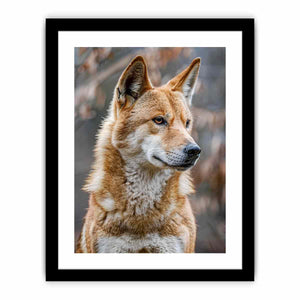 Dingo-inspired wild dog canvas art for earthy modern living room decor.