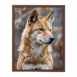 Dingo-inspired wild dog canvas art for earthy modern living room decor.