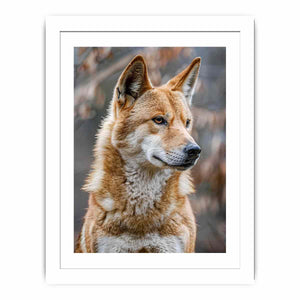 Dingo-inspired wild dog canvas art for earthy modern living room decor.