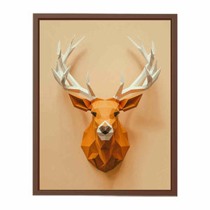 Geometric deer canvas art with antlers for modern entryway decor.