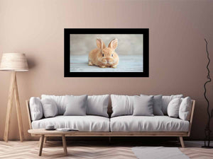 Soft bunny canvas print for cute nursery and kids room wall decor.