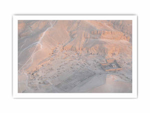 Aerial desert ruins canvas art for refined neutral office decor.