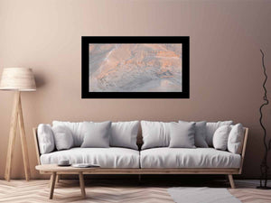 Aerial desert ruins canvas art for refined neutral office decor.