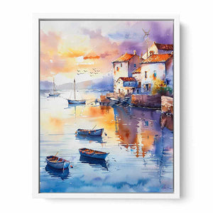 Coastal Village Framed Print