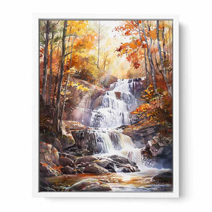 Forest Waterfall Framed Print
