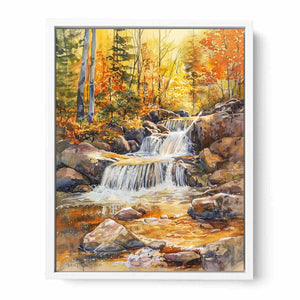 Forest Waterfall Framed Print
