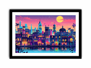 Vibrant Cityscape Art Print