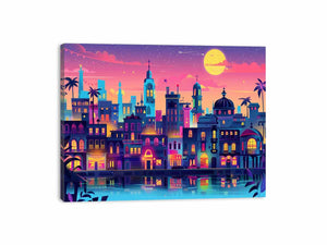 Vibrant Cityscape Canvas Print