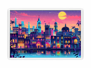 Vibrant Cityscape Framed Print