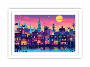 Vibrant Cityscape Streched canvas