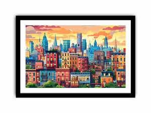 Vibrant Cityscape Art Print