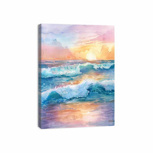 Watercolor Beach Canvas Print
