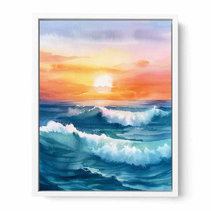 Watercolor Beach Framed Print