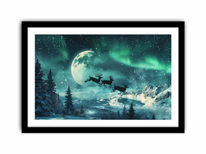 Flying Reindeer Art Print