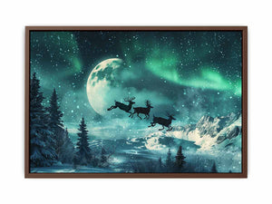 Flying Reindeer Poster