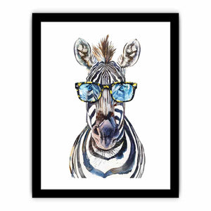 Zebra With Glasses Art Print