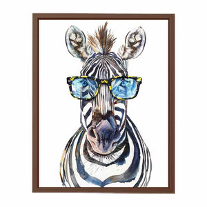 Zebra With Glasses Poster
