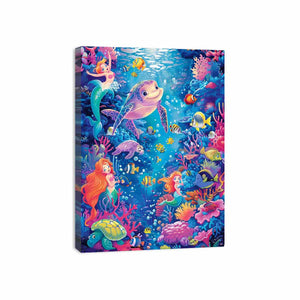 Playfull Underwater Canvas Print