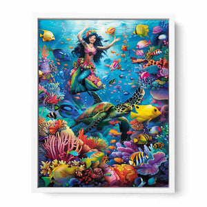 Playfull Underwater Framed Print