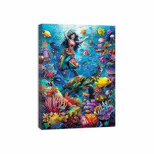 Playfull Underwater Canvas Print