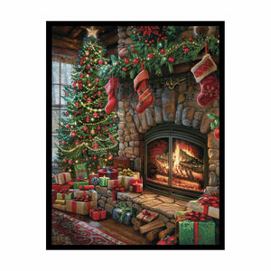 Festive Fireplace Painting