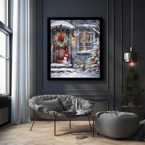 Snowman At Door