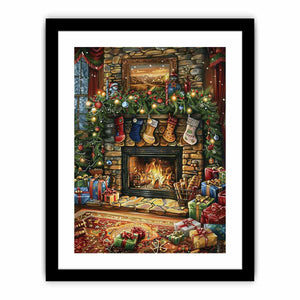 Festive Fireplace Art Print