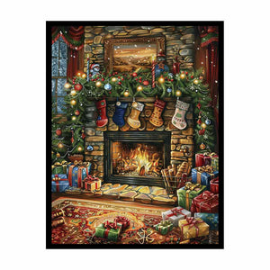Festive Fireplace Painting