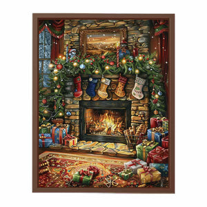 Festive Fireplace Poster
