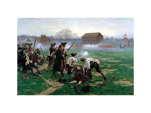 The Battle of Lexington, 19th April 1775 by WILLIAM BARNES WOLLEN