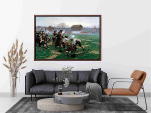 The Battle of Lexington, 19th April 1775 by WILLIAM BARNES WOLLEN Painting