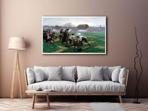 The Battle of Lexington, 19th April 1775 by WILLIAM BARNES WOLLEN Painting