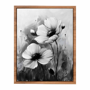 Black and white Flower Painting Poster