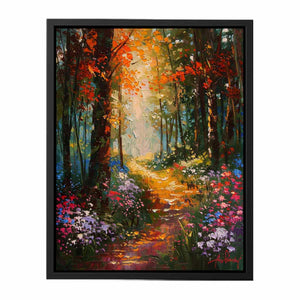 Floral Forest Painting Canvas Print