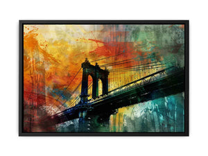 City Bridge Abstract Art Canvas Print
