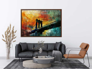 City Bridge Abstract Art Painting