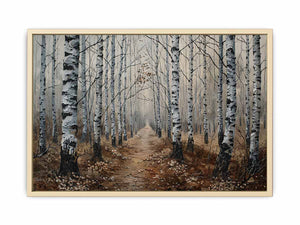 Grey Birch Trees Art Print