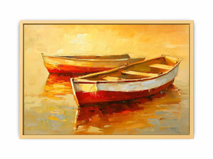 Golden Boats Streched canvas