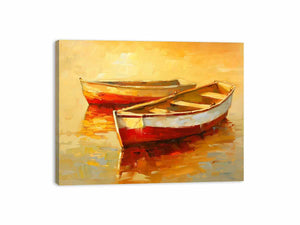 Golden Boats Painting