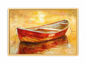 Boat in Sunset Streched canvas