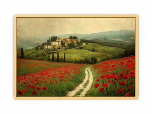 Beautiful Field Of Poppies Streched canvas