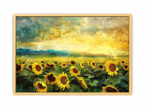 Sunflower Field Oil Painting Streched canvas