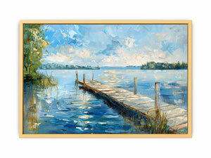 Lake Dockscape Art Streched canvas